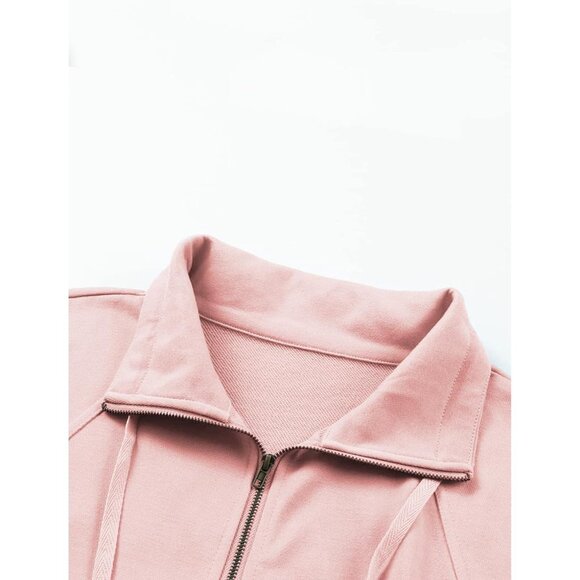 Plus-Size Sweatshirts Women Oversized Half Zip Long Sleeve Casual Pullover - Picture 3 of 5